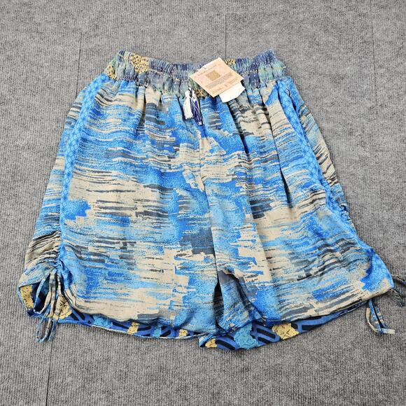 Kantha Bae Shorts Womens One Size Blue Butterfly Pull On Boho Hippie Lagenlook - Picture 1 of 7